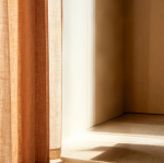 Custom-made milk tea/brown solid color linen blackout sheer curtains - Image 2