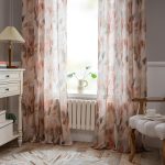 Custom-made Coral Orange Floral Linen Curtains, Perforated Design | Suitable for Bedrooms and Dining Rooms | Customizable Length - Image 2